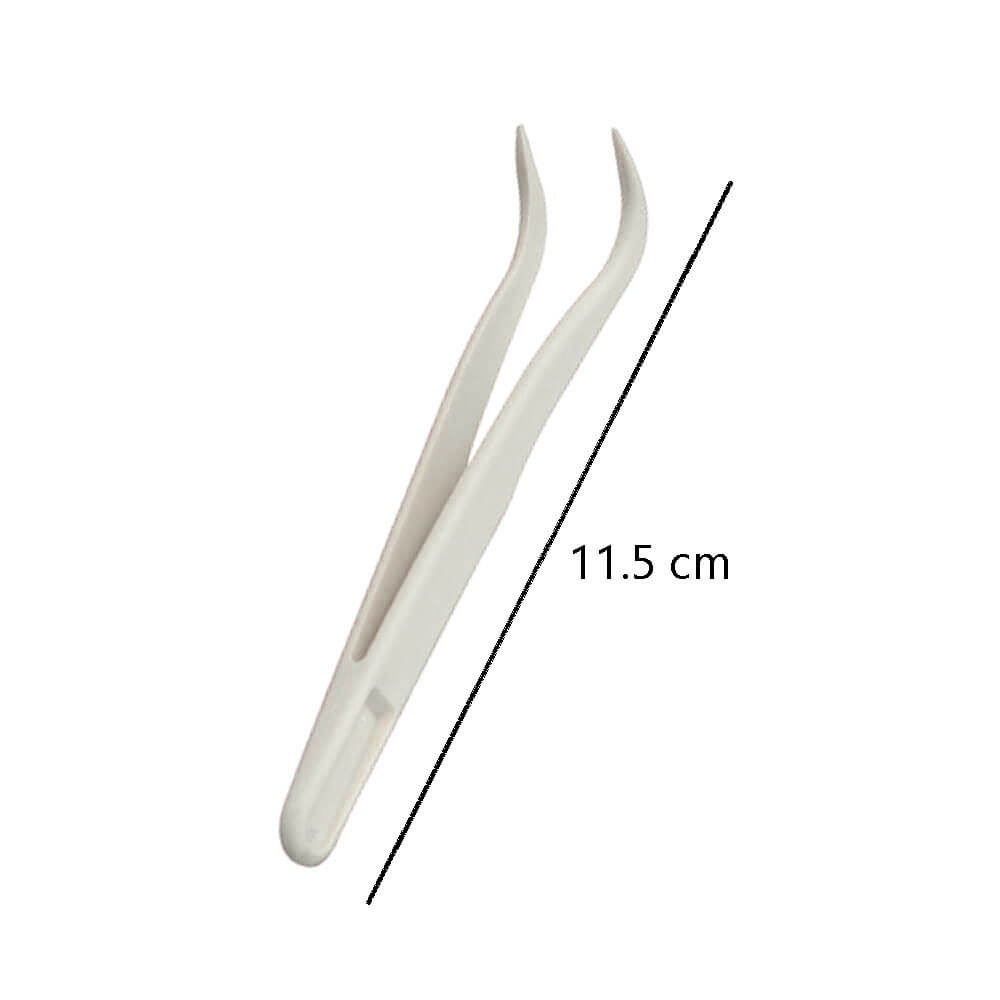 Koodmax Hassas Elektronik ve El Sanatları Tamir Cımbızı Sert Plastik 11cm Kavisli Cımbız Beyaz-TW5
