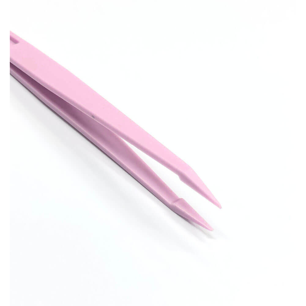 Koodmax Hassas Elektronik ve El Sanatları Tamir Cımbızı Sert Plastik 11cm Düz Cımbız Pembe - TW4