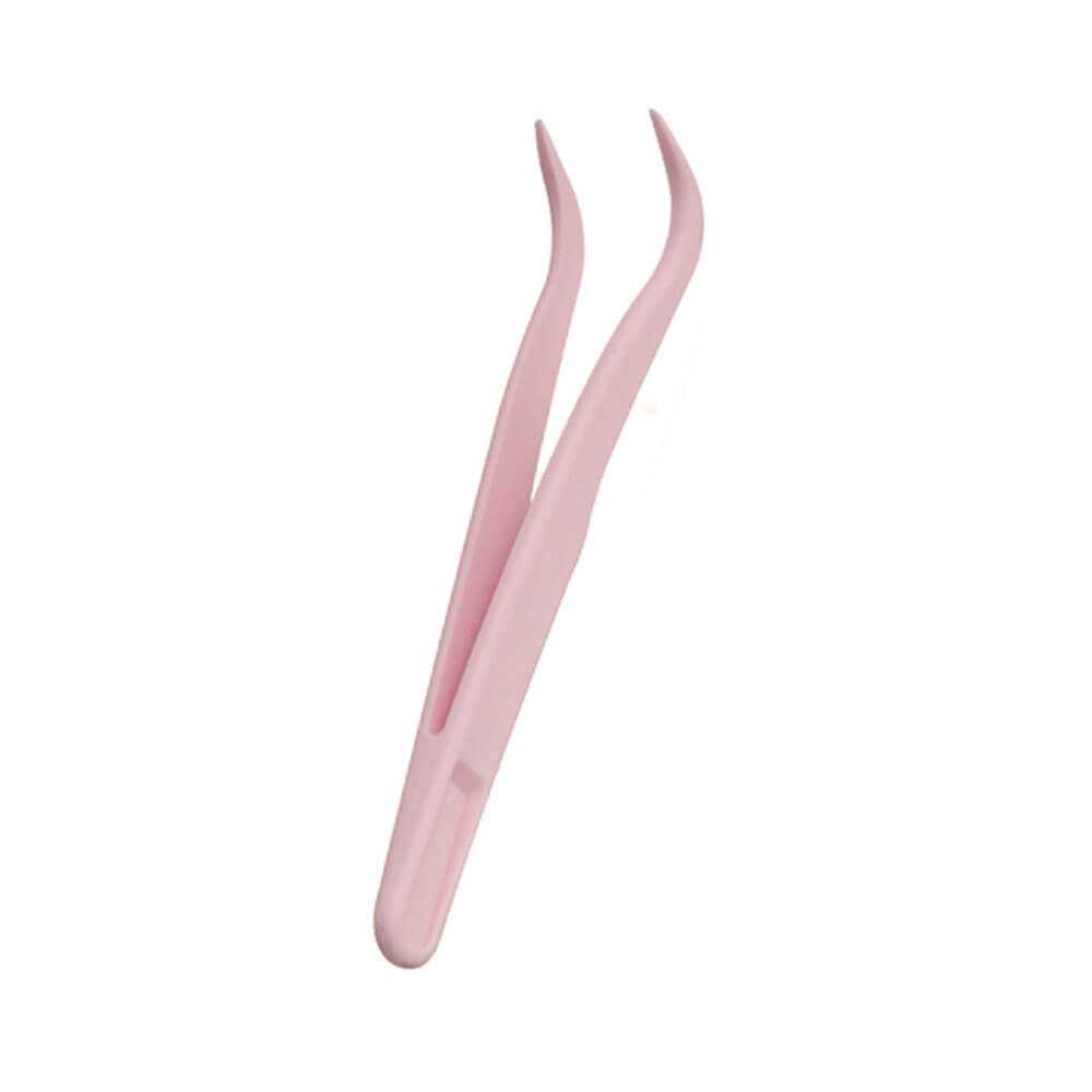 Koodmax Hassas Elektronik ve El Sanatları Tamir Cımbızı Sert Plastik 11cm Kavisli Cımbız Açık Pembe-TW5