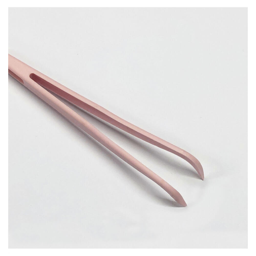Koodmax Hassas Elektronik ve El Sanatları Tamir Cımbızı Sert Plastik 11cm Kavisli Cımbız Açık Pembe-TW5