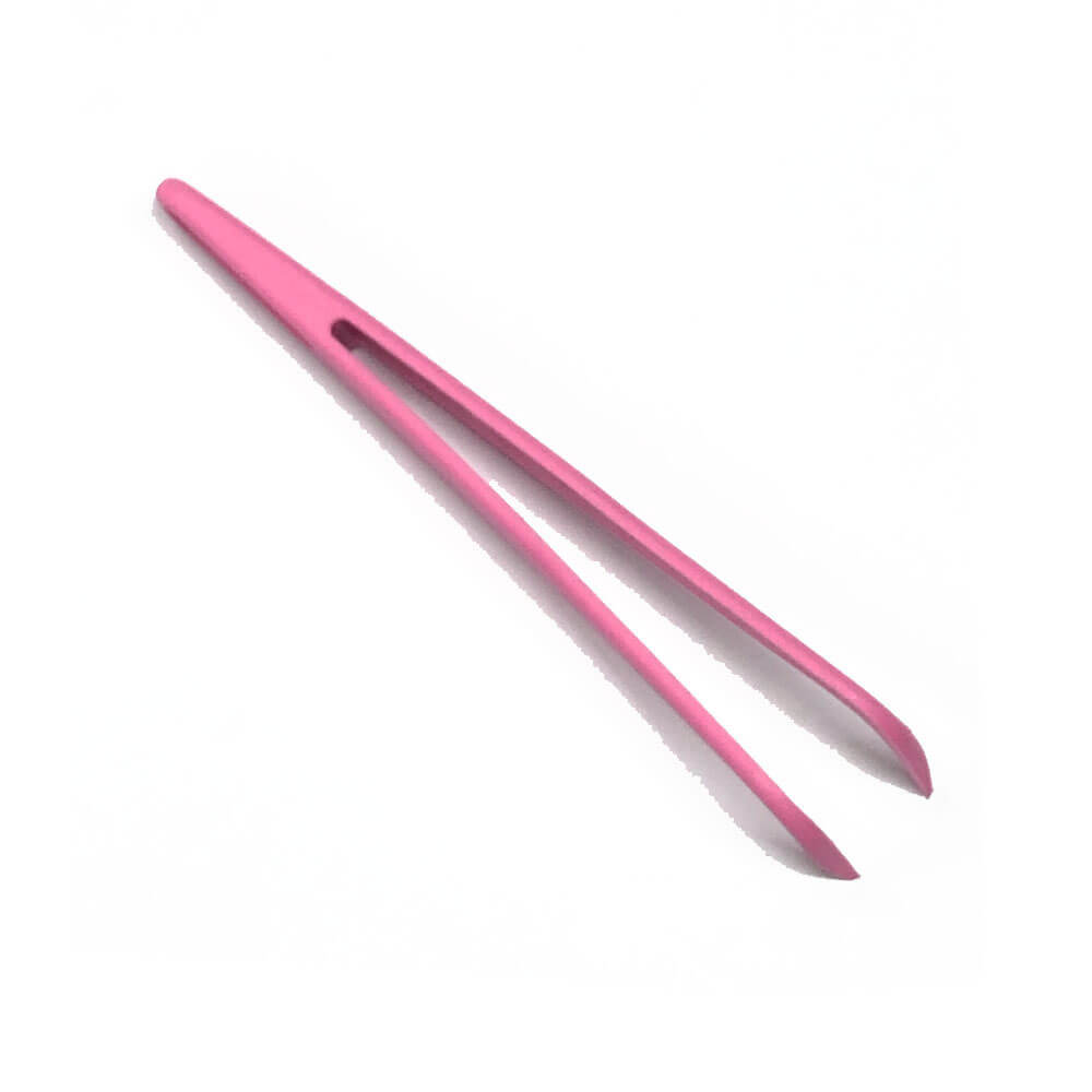 Koodmax Hassas Elektronik ve El Sanatları Tamir Cımbızı Sert Plastik 11cm Kavisli Cımbız Koyu Pembe-TW5