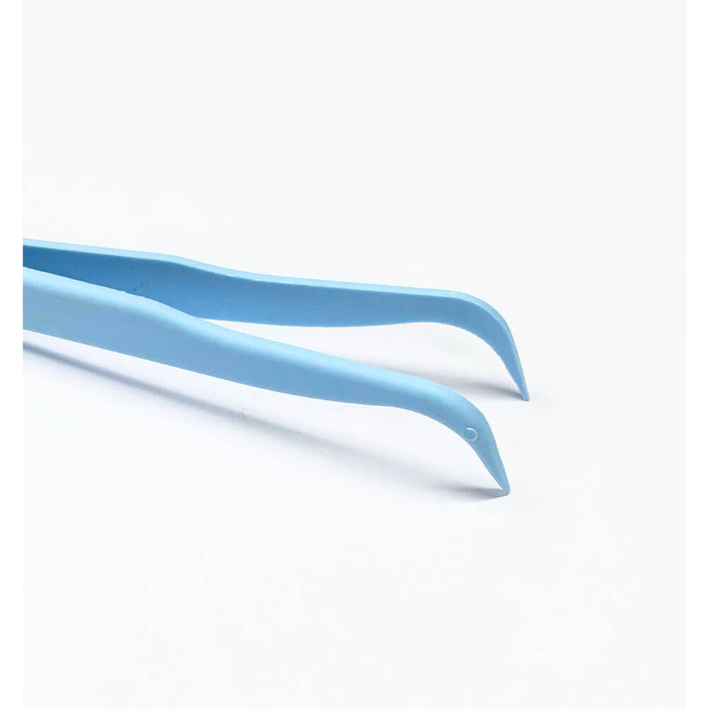 Koodmax Hassas Elektronik ve El Sanatları Tamir Cımbızı Sert Plastik 11cm Kavisli Cımbız Mavi-TW5