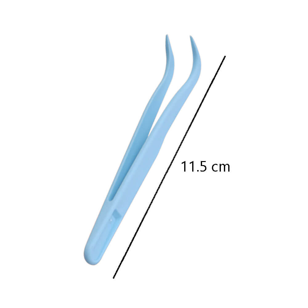 Koodmax Hassas Elektronik ve El Sanatları Tamir Cımbızı Sert Plastik 11cm Kavisli Cımbız Mavi-TW5