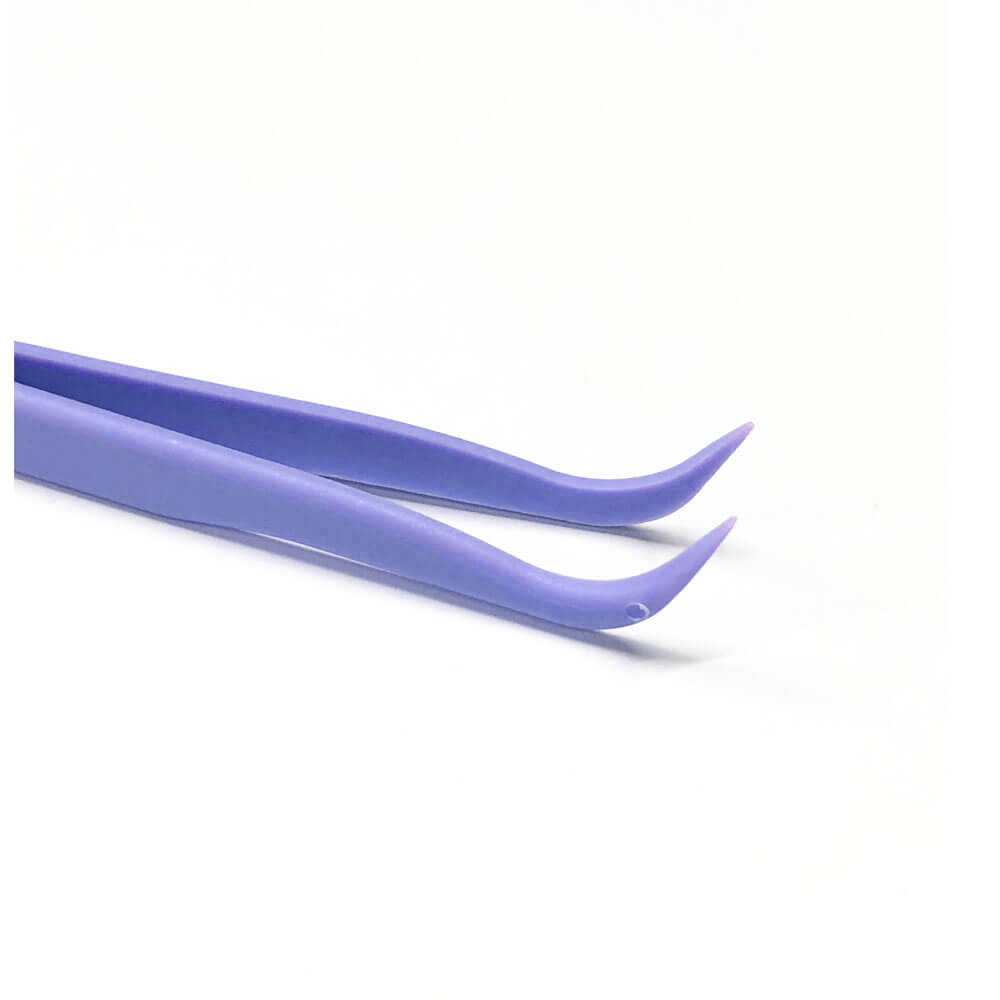 Koodmax Hassas Elektronik ve El Sanatları Tamir Cımbızı Sert Plastik 11cm Kavisli Cımbız Mor-TW5