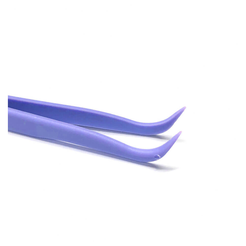 Koodmax Hassas Elektronik ve El Sanatları Tamir Cımbızı Sert Plastik 11cm Kavisli Cımbız Mor-TW5