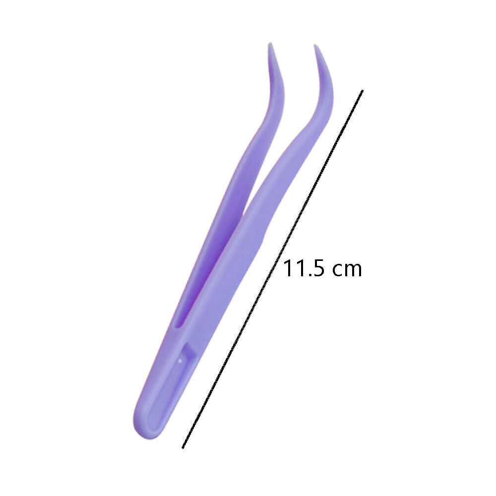 Koodmax Hassas Elektronik ve El Sanatları Tamir Cımbızı Sert Plastik 11cm Kavisli Cımbız Mor-TW5