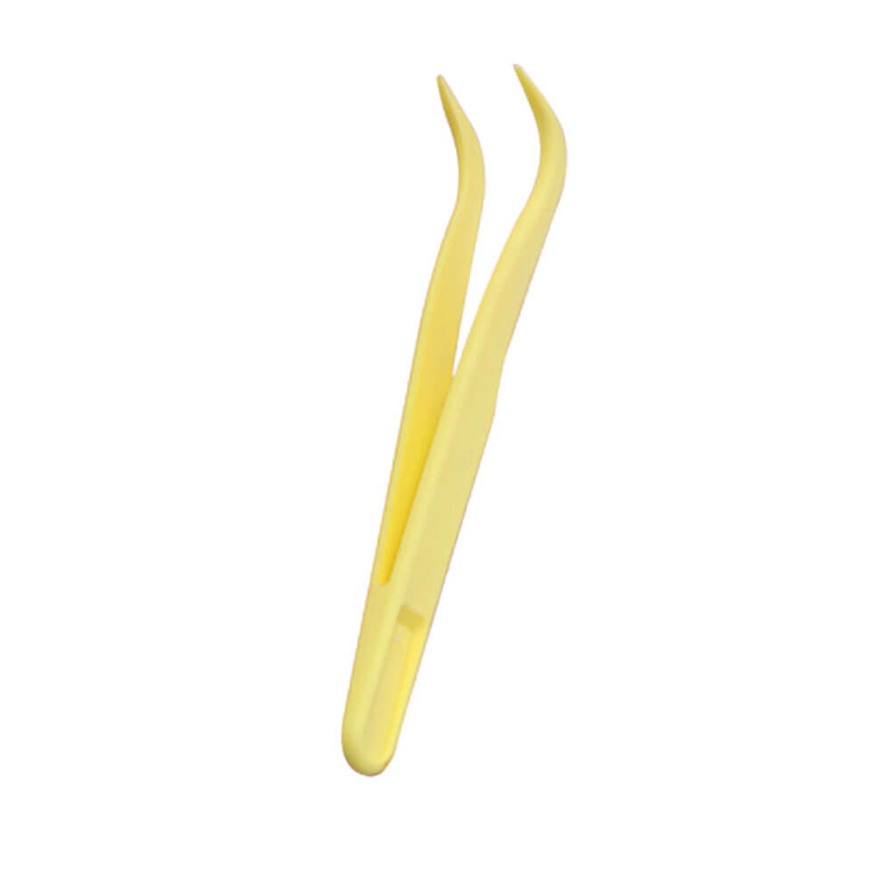 Koodmax Hassas Elektronik ve El Sanatları Tamir Cımbızı Sert Plastik 11cm Kavisli Cımbız Sarı-TW5