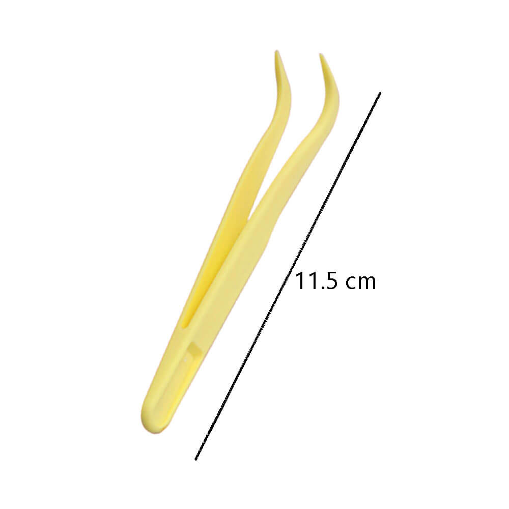Koodmax Hassas Elektronik ve El Sanatları Tamir Cımbızı Sert Plastik 11cm Kavisli Cımbız Sarı-TW5