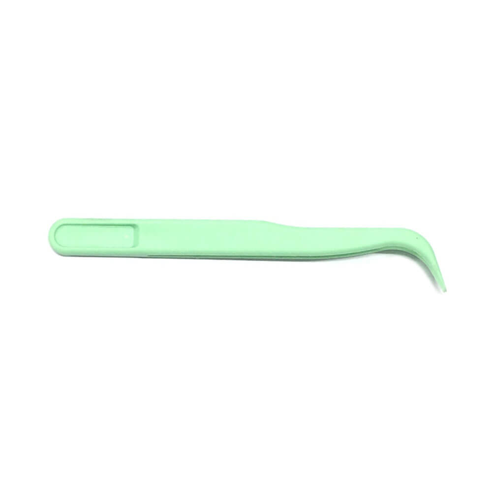Koodmax Hassas Elektronik ve El Sanatları Tamir Cımbızı Sert Plastik 11cm Kavisli Cımbız Yeşil-TW5