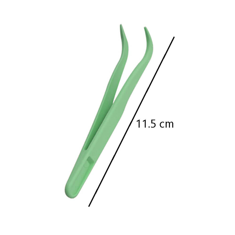 Koodmax Hassas Elektronik ve El Sanatları Tamir Cımbızı Sert Plastik 11cm Kavisli Cımbız Yeşil-TW5