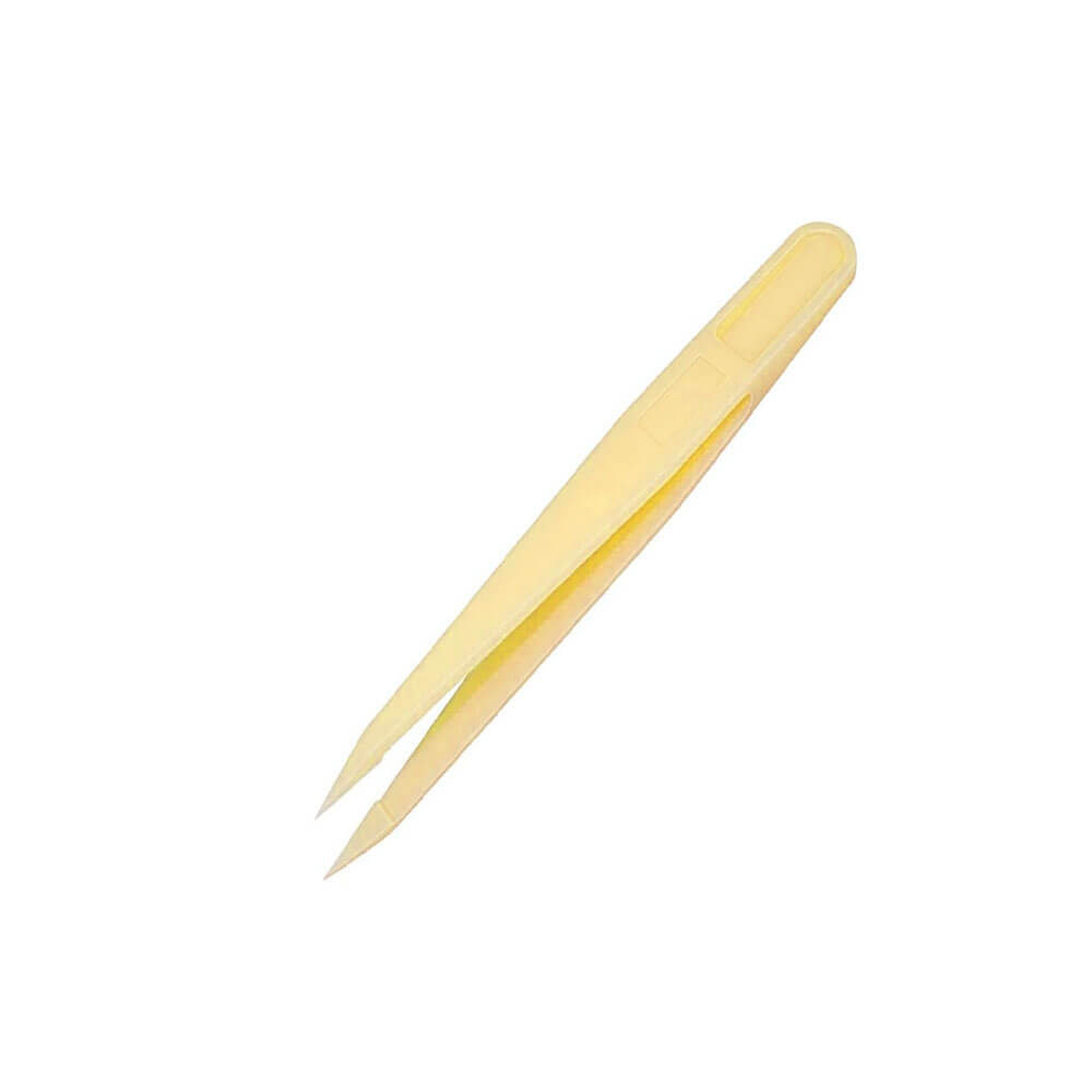Koodmax Hassas Elektronik ve El Sanatları Tamir Cımbızı Sert Plastik 8cm Düz Cımbız Sarı - TW6