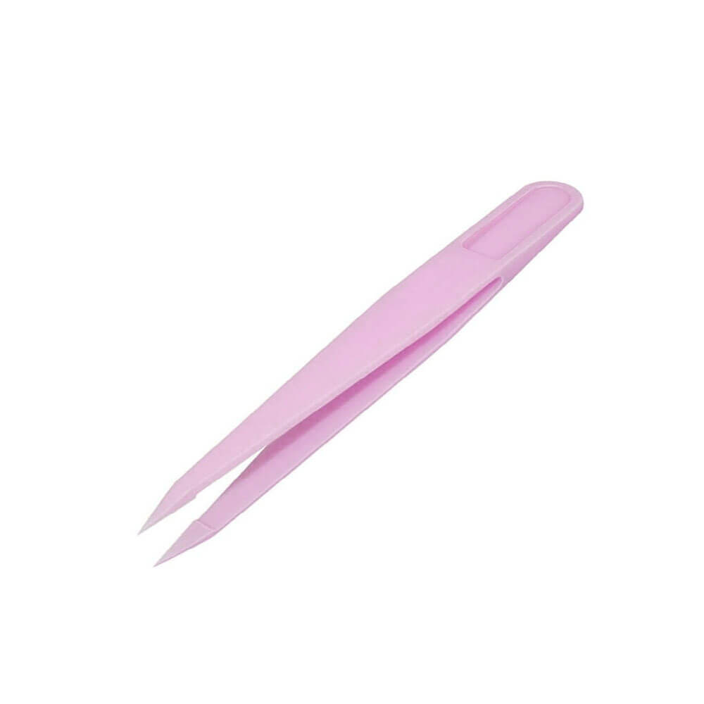 Koodmax Hassas Elektronik ve El Sanatları Tamir Cımbızı Sert Plastik 8cm Düz Cımbız Pembe - TW6