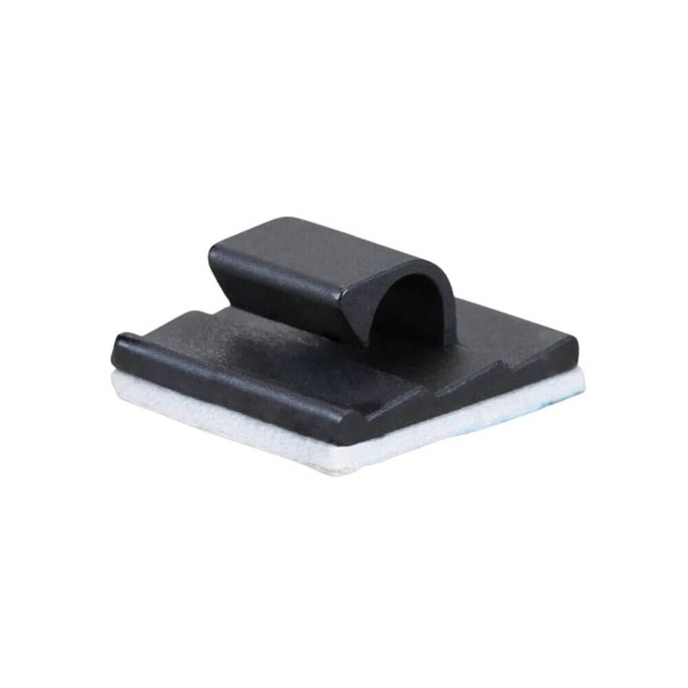 WCL-0505 Kablo Sabitleme Kelepçesi Klipsi-Yapışkanlı Duvar Kablo Tutucu 16x15.5x6.4mm - Siyah-KA19