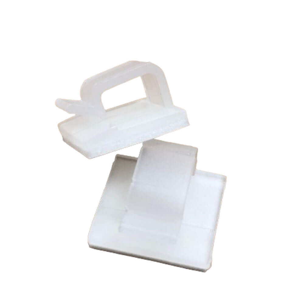 WCL-1005 Kablo Sabitleme Kelepçesi Klipsi-Yapışkanlı Duvar Kablo Tutucu 16x15x8mm - Şeffaf -KA23