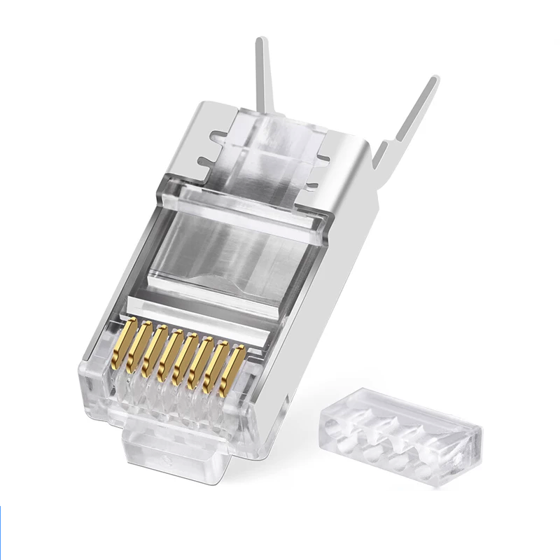 10 Adet Cat7 Konnektör Rj45 Cat 7 Jak 2 Parça Metal Korumalı