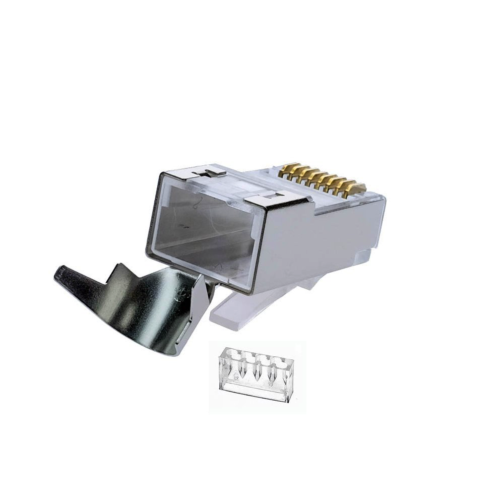 10 Adet Cat7 Konnektör Rj45 Cat 7 Jak 2 Parça Metal Korumalı