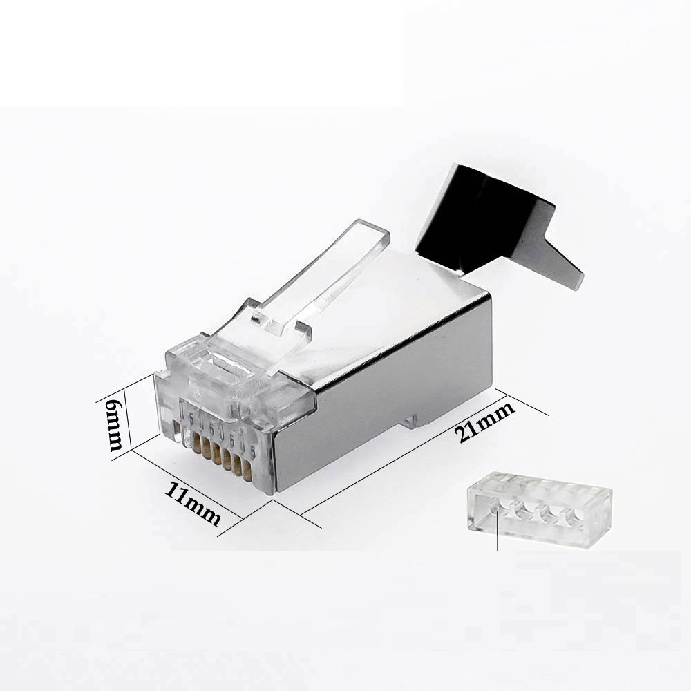 10 Adet Cat7 Konnektör Rj45 Cat 7 Jak 2 Parça Metal Korumalı