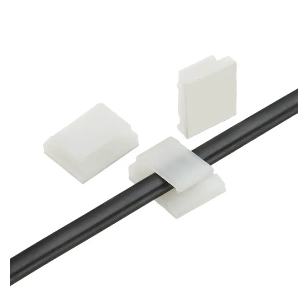WCL-1206 Kablo Sabitleme Kelepçesi Klipsi-Yapışkanlı Duvar Kablo Tutucu 16x15,7x10mm - Beyaz –KA12