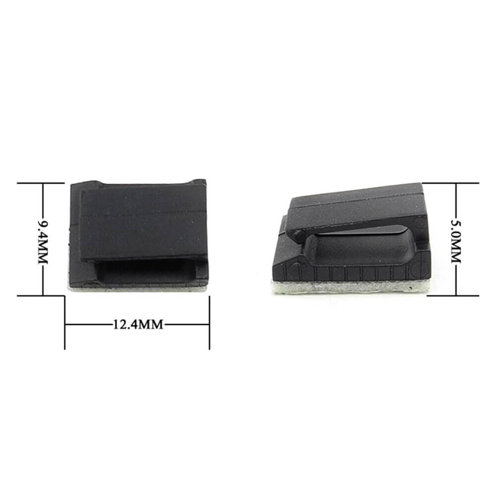 NC-912 Kablo Sabitleme Kelepçesi Klipsi-Yapışkanlı Duvar Kablo Tutucu 12x9x6mm - Siyah –KA3