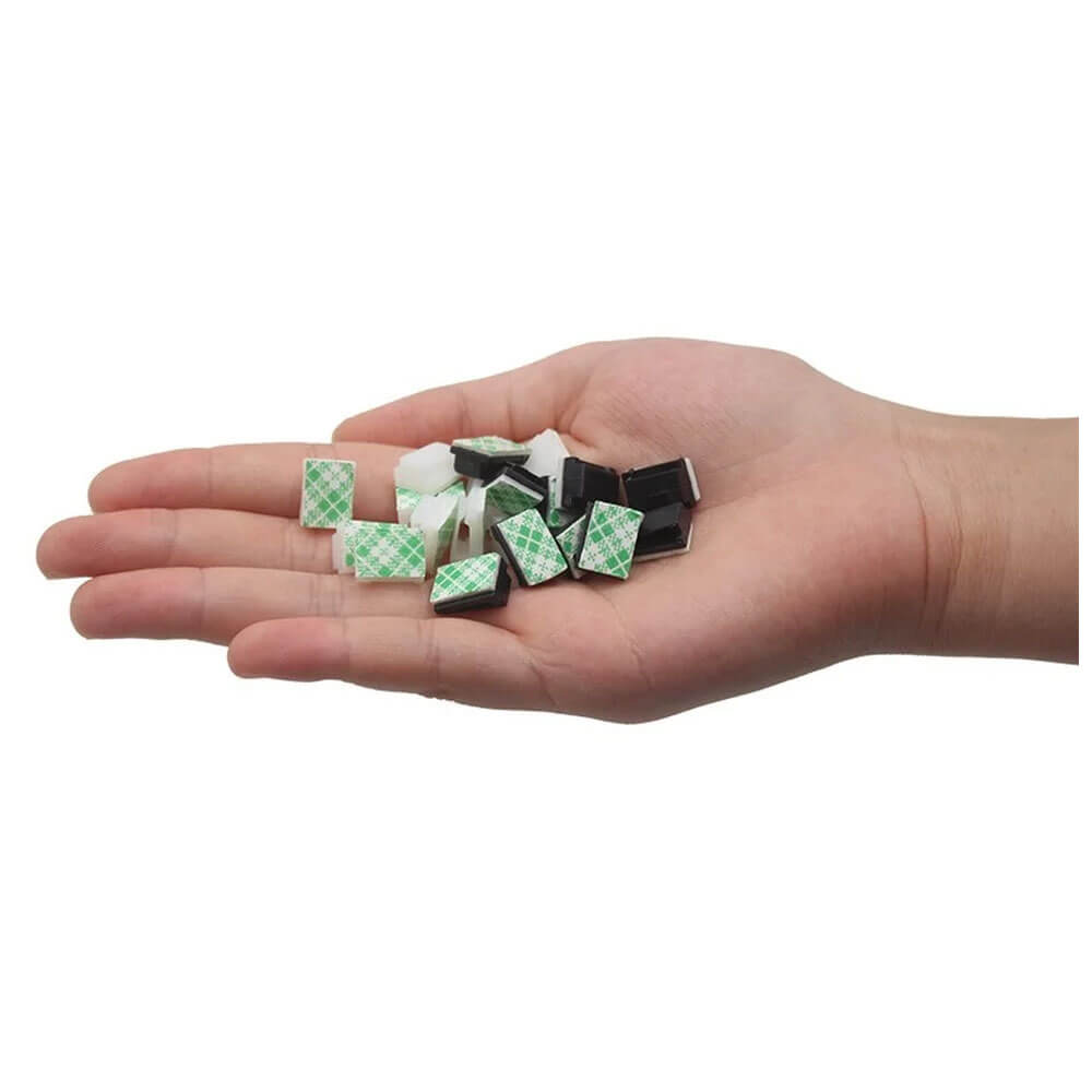 NC-912 Kablo Sabitleme Kelepçesi Klipsi-Yapışkanlı Duvar Kablo Tutucu 12x9x6mm - Siyah –KA3