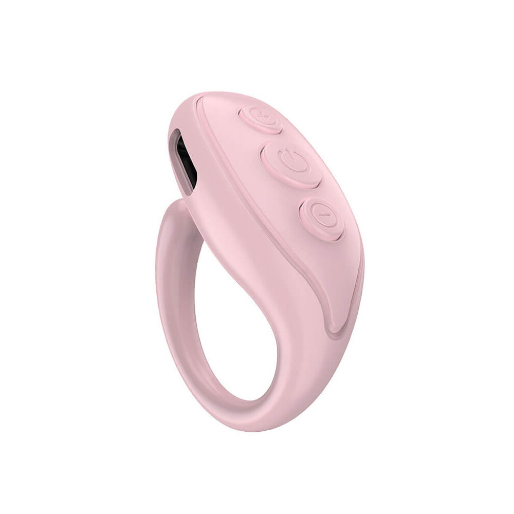 Tiktok Bluetooth Uzaktan Kumanda Sayfa Çevirici Telefon Kamera Kaydı Selfie Parmak Kumandası - Pembe