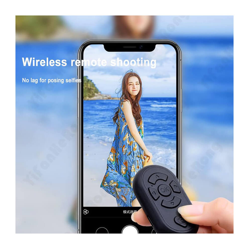Tiktok Bluetooth Uzaktan Kumanda Düğmesi Sayfa Çevirici Video Kaydı Selfie Kumandası - Siyah