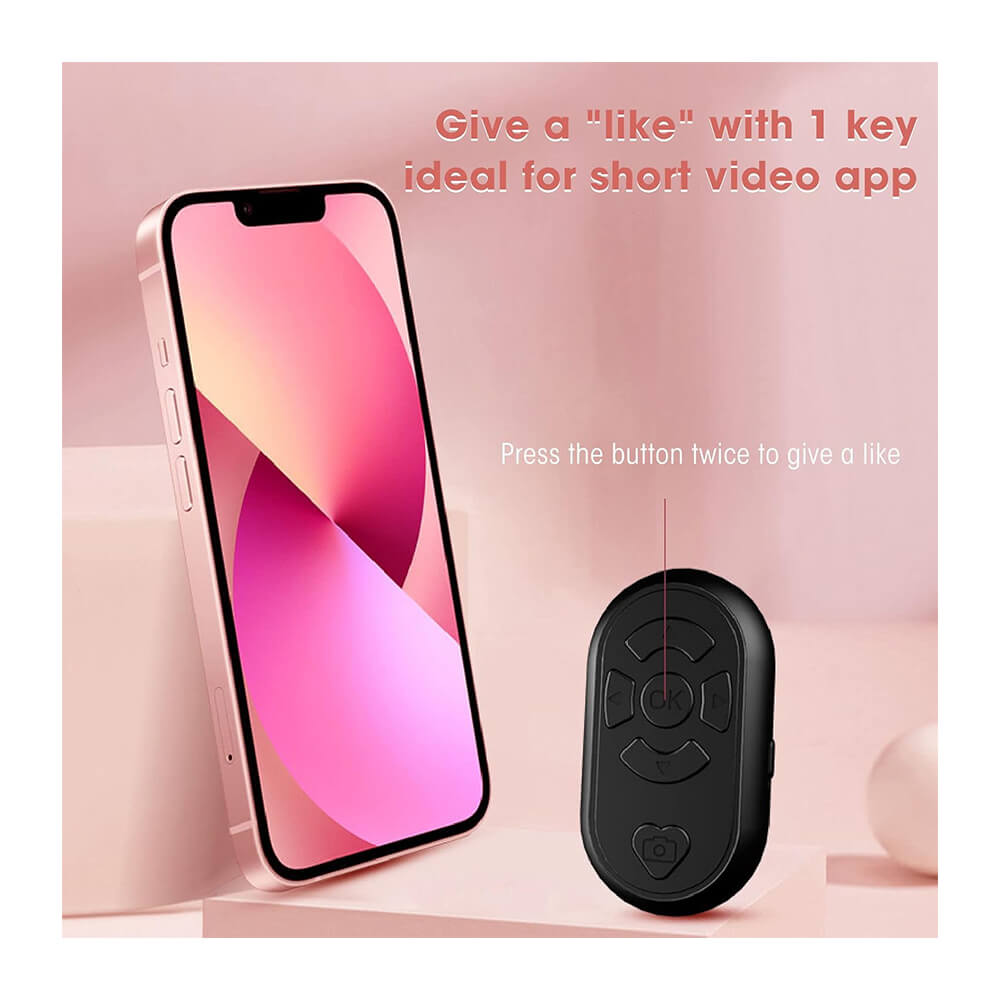 Tiktok Bluetooth Uzaktan Kumanda Düğmesi Sayfa Çevirici Video Kaydı Selfie Kumandası - Siyah