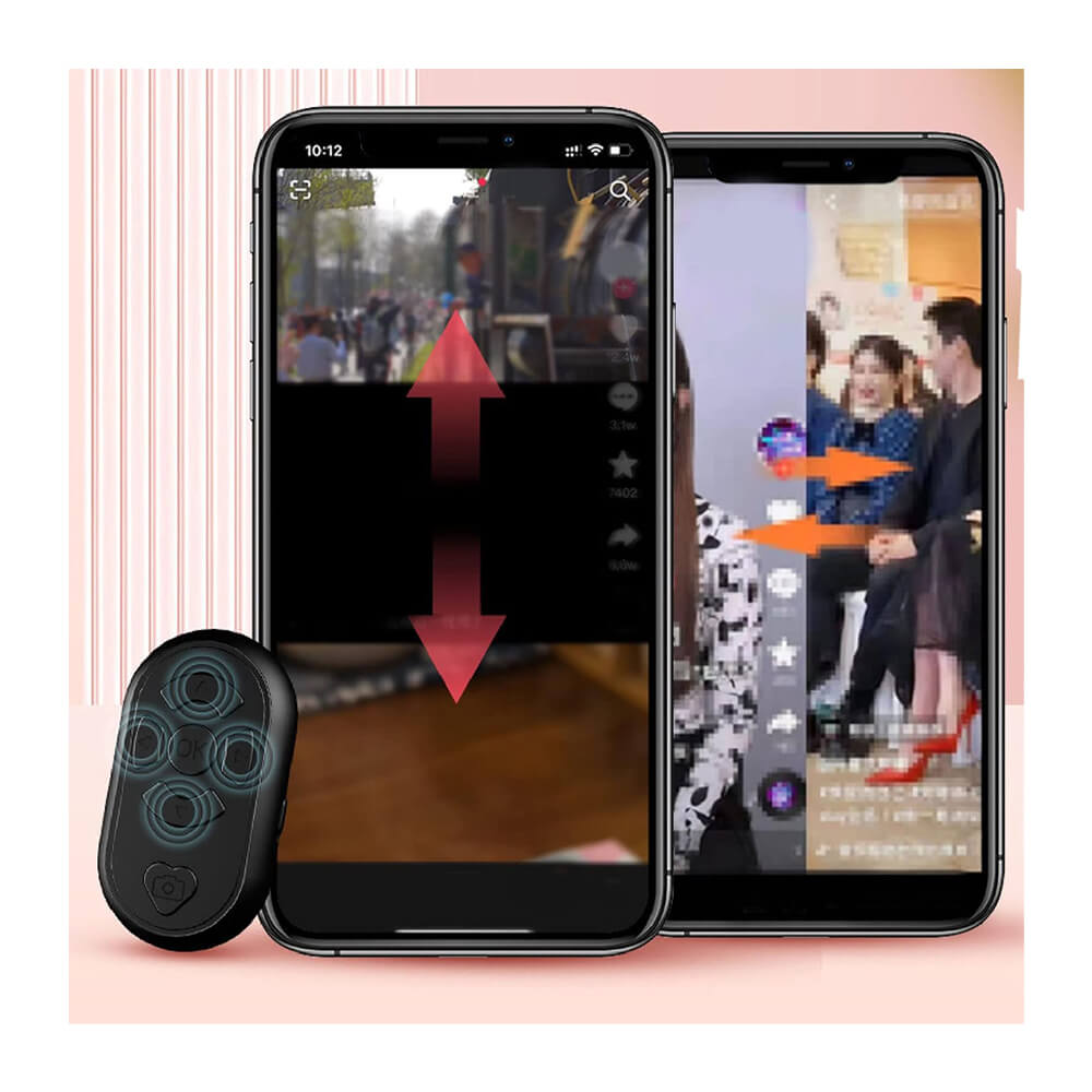Tiktok Bluetooth Uzaktan Kumanda Düğmesi Sayfa Çevirici Video Kaydı Selfie Kumandası - Siyah