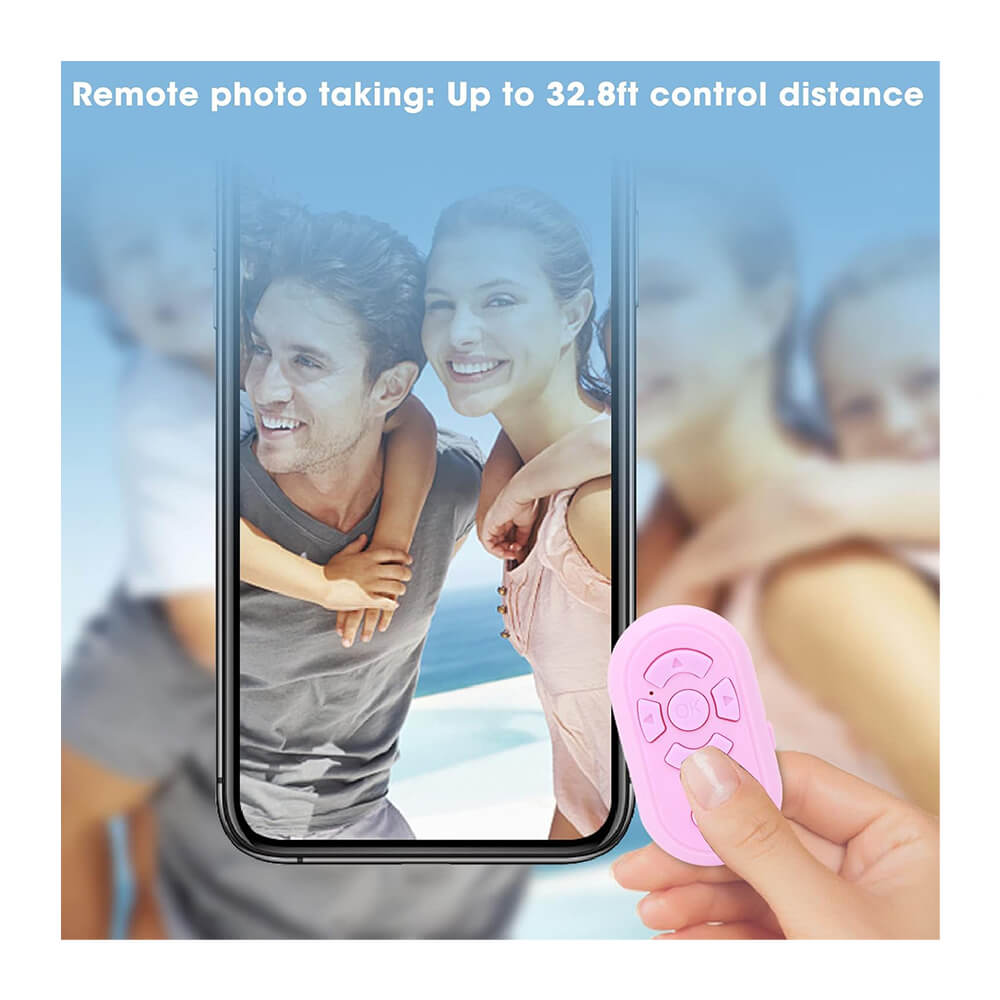 Tiktok Bluetooth Uzaktan Kumanda Düğmesi Sayfa Çevirici Video Kaydı Selfie Kumandası - Pembe