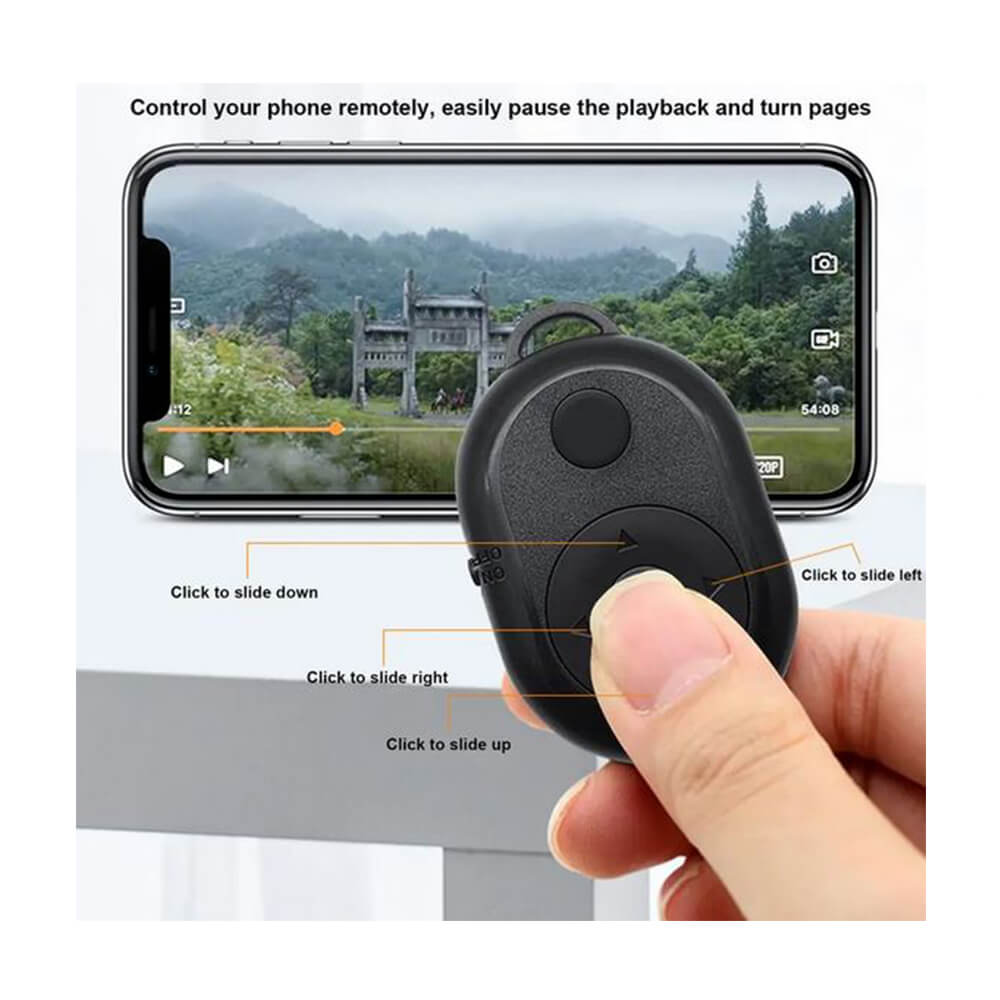 Bluetooth Uzaktan Kumanda Tiktok E-Kitap Sayfa Çevirici Video Kaydı Selfie Kumandası - Beyaz