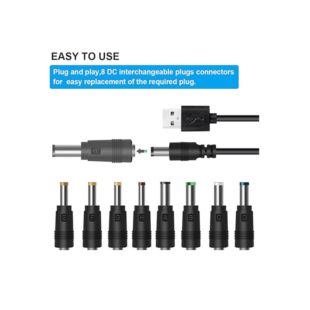 8 li Set - DC 5.5x2.1 mm Çevirici Konnektör - Adaptör Ucu Çevirici Set - YAX1