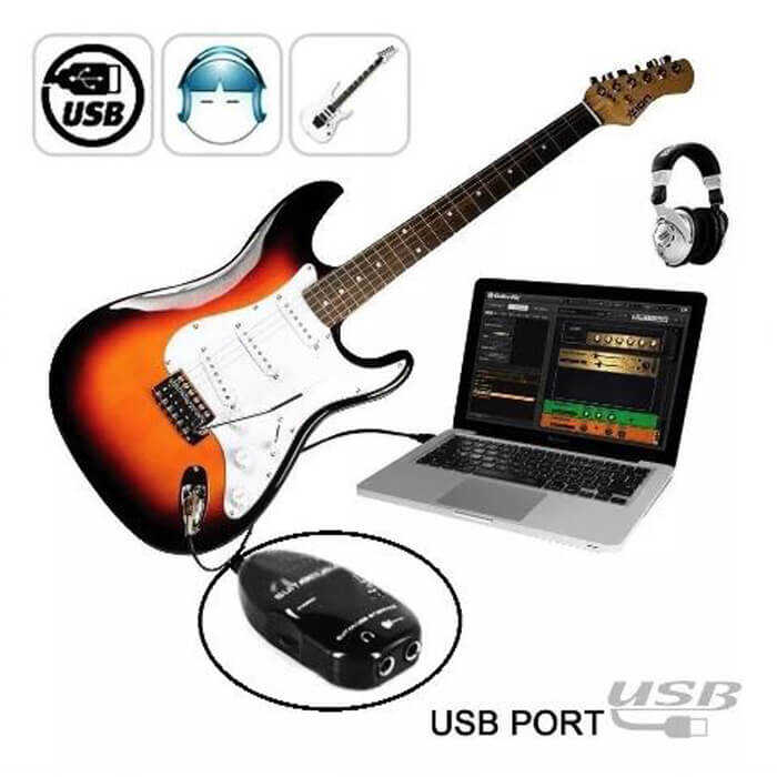 USB Gitar Guitar Link Kablosu Çevirici Dönüştürücü