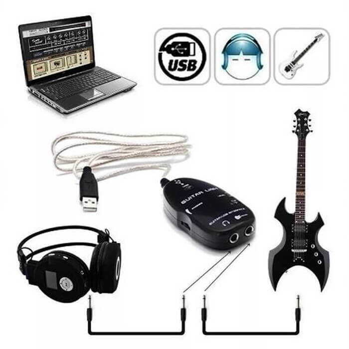 USB Gitar Guitar Link Kablosu Çevirici Dönüştürücü