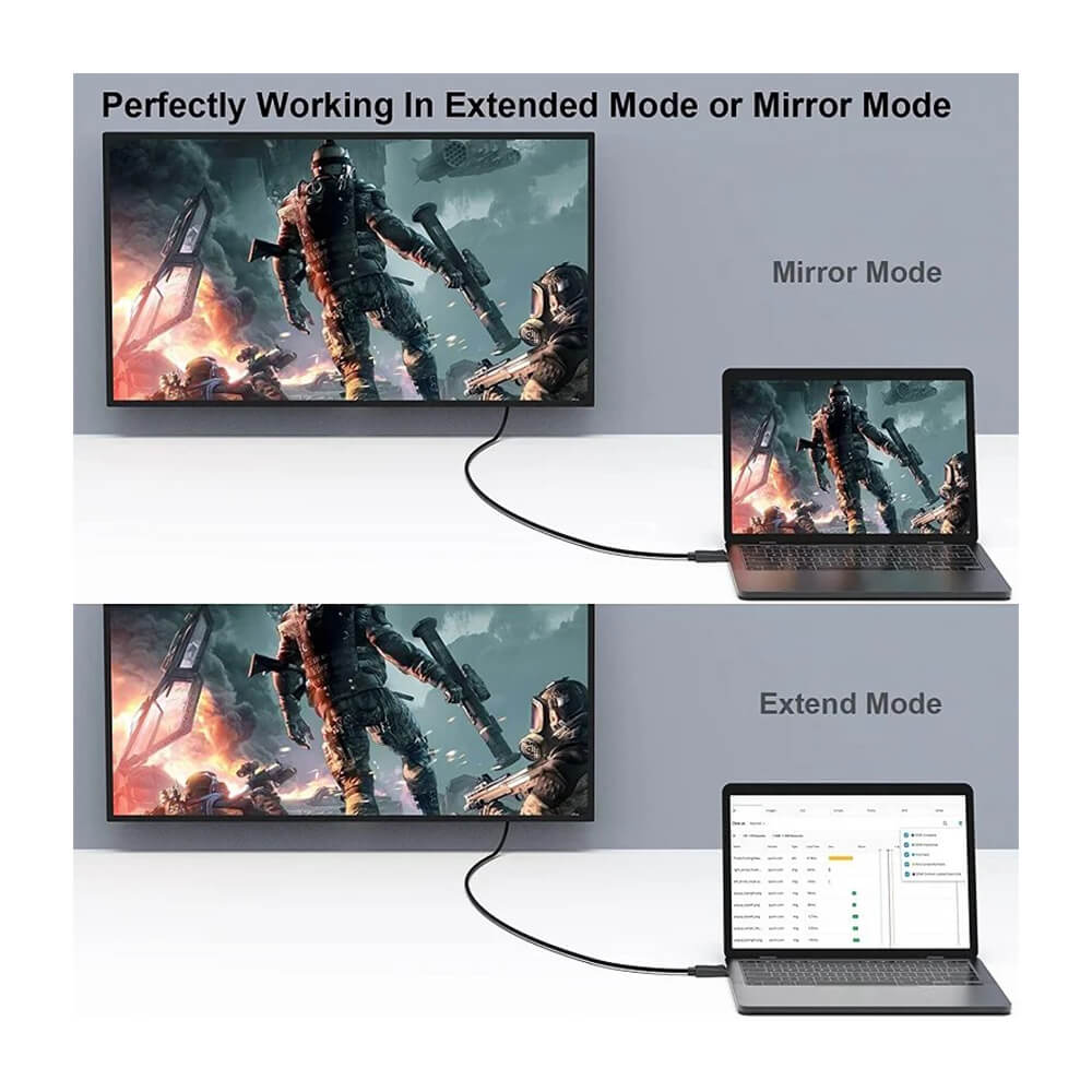Koodmax 4K 60Hz HDR Mini Displayport Thunderbolt to Hdmi Kablosu - 4K Mini Dp to Hdmi Kablo - 3m - BA44