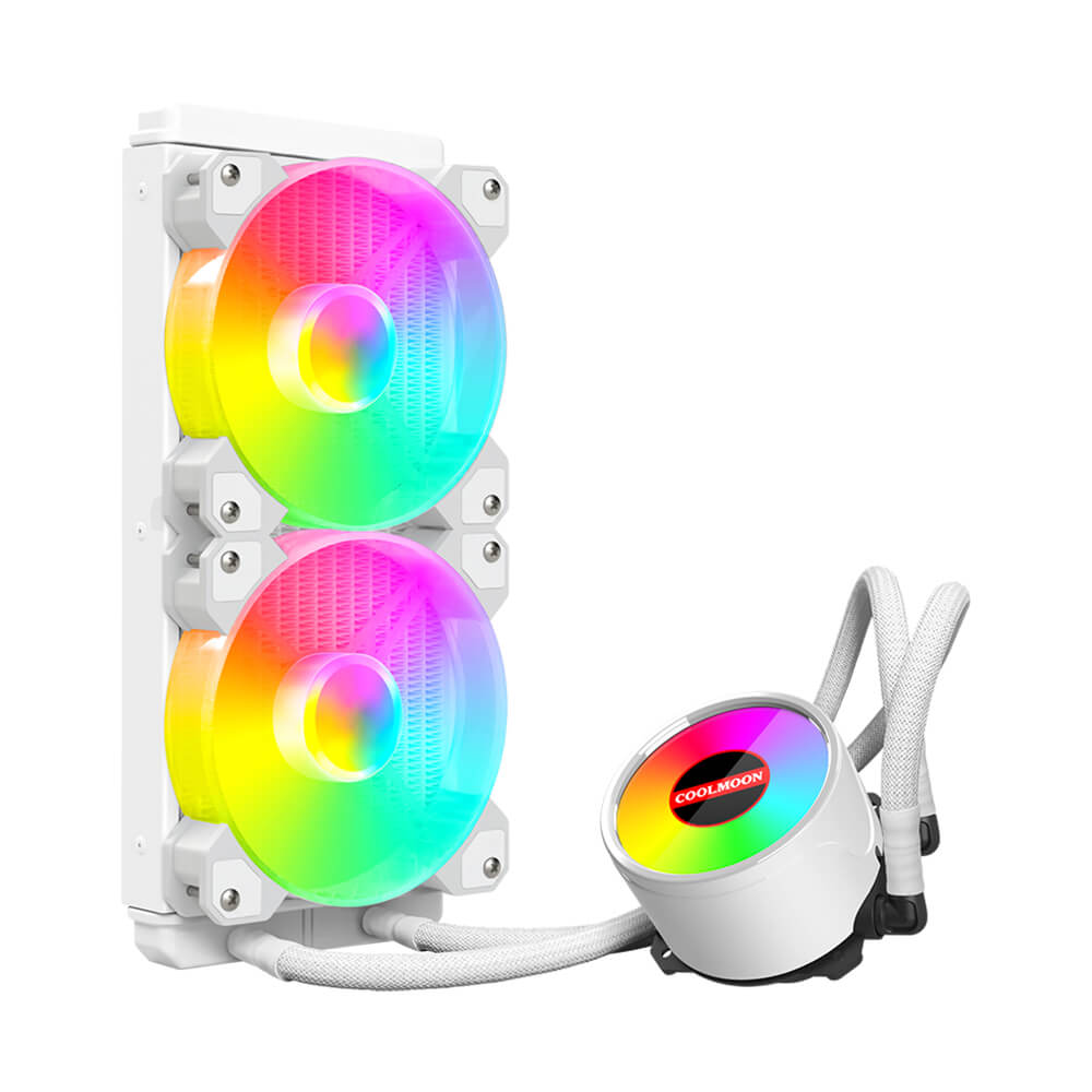 Coolmoon ARGB240 ARGB 5V Sıvı Soğutuculu Cpu İşlemci Fanı - Beyaz - LGA 1700/115X/1200/1366/2011/2066 AM4 /AM3 +/AM3/FM2 +/FM2 - KG0