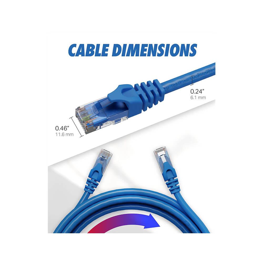 Koodmax - 5 Metre Cat6 Kablo Ethernet Internet Network Patch Kablosu - Fabrikasyon - Mavi - BL4