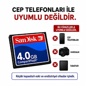 Sandisk 4GB CF Kart Endüstriyel Hafıza Kartı