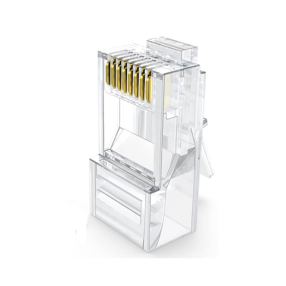 Koodmax - 3U Gold Plated CAT5e RJ45 Konnektörü 8P8C Ethernet Kablo Ucu Konnektör Uç