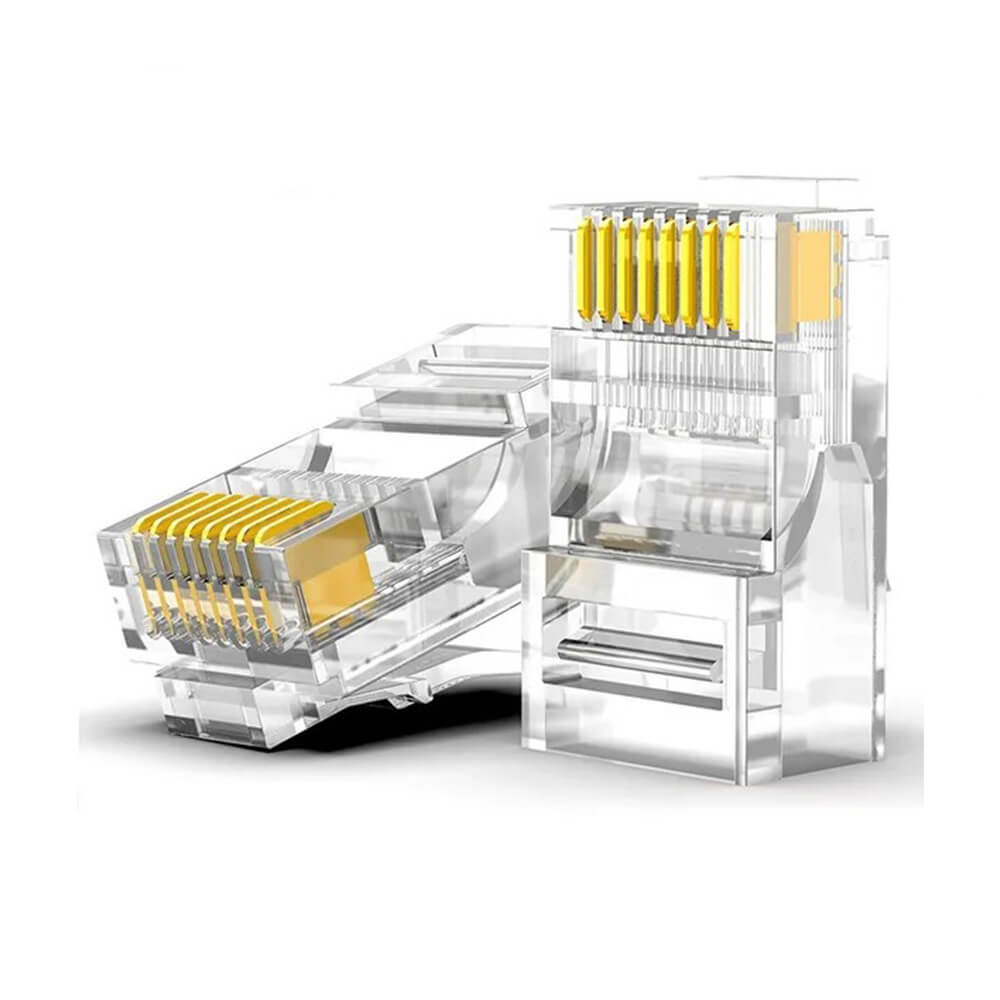 Koodmax - 50U" Gold Plated CAT5E RJ45 Konnektör - 8P8C Ethernet Kablo Ucu Konnektörü Jack - BL9