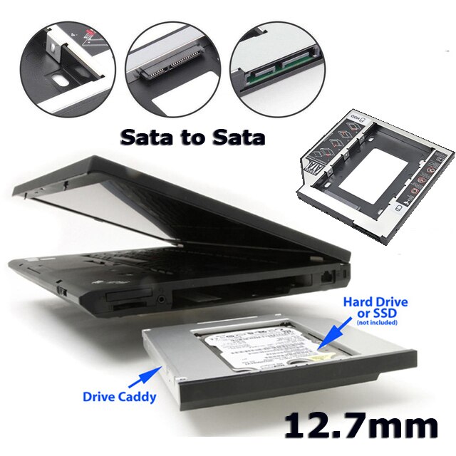 12.7mm - (Dış : Sata) - (İç : Sata) - SSD Kızak - Caddy