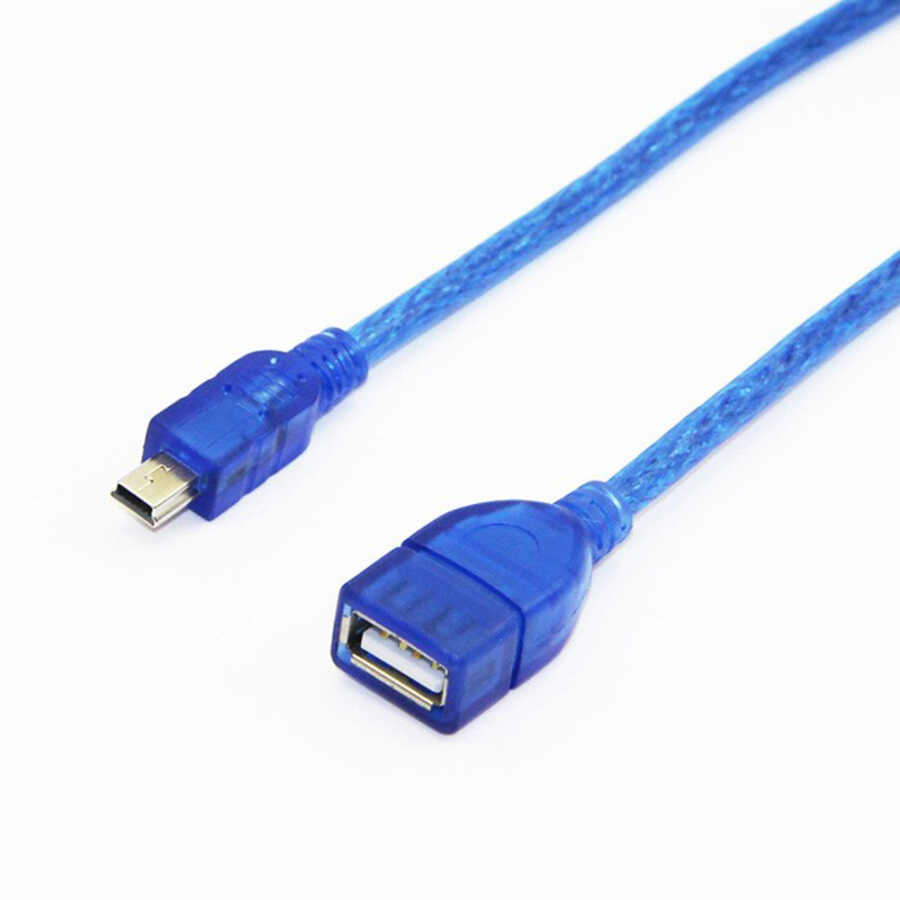 5 pin Mini Usb Erkek - USB Dişi Kablo 20cm