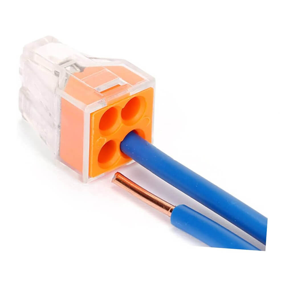 Koodmax - PCT-104 4 Pinli İtmeli Hızlı Kolay Kablo Tel Birleştirici Konnektör Vidasız Klemens - YH13