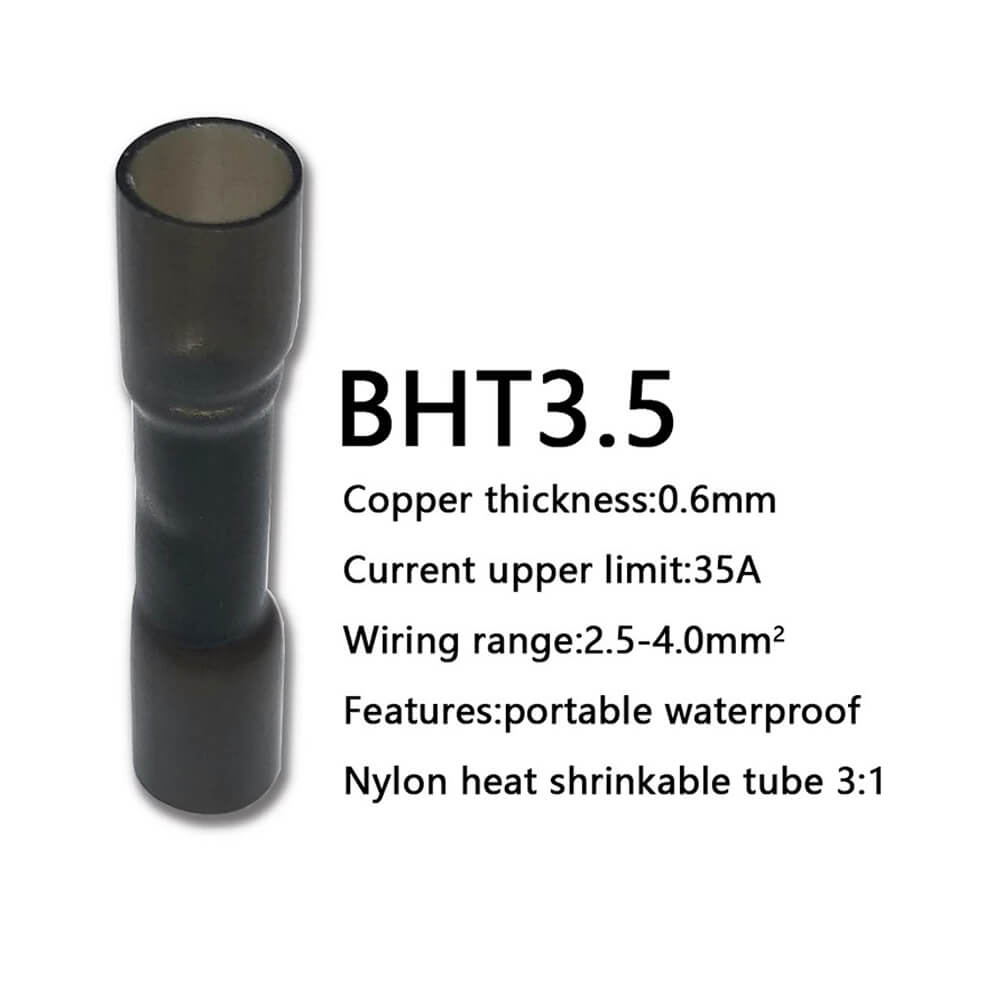 Koodmax - BHT-3.5 Isıyla Daralan Makaron 35A 2.5-4.0mm² Su Geçirmez Konnektör - Siyah - YH20
