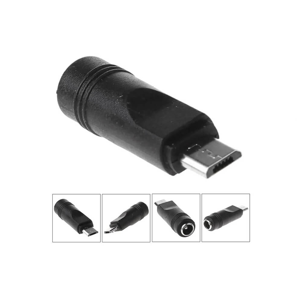 Koodmax - Micro Usb Erkek to DC 5.5*2.1mm Dişi Soket Çevirici - DC Güç Adaptörü Fişi Dönüştürücü - YAX4