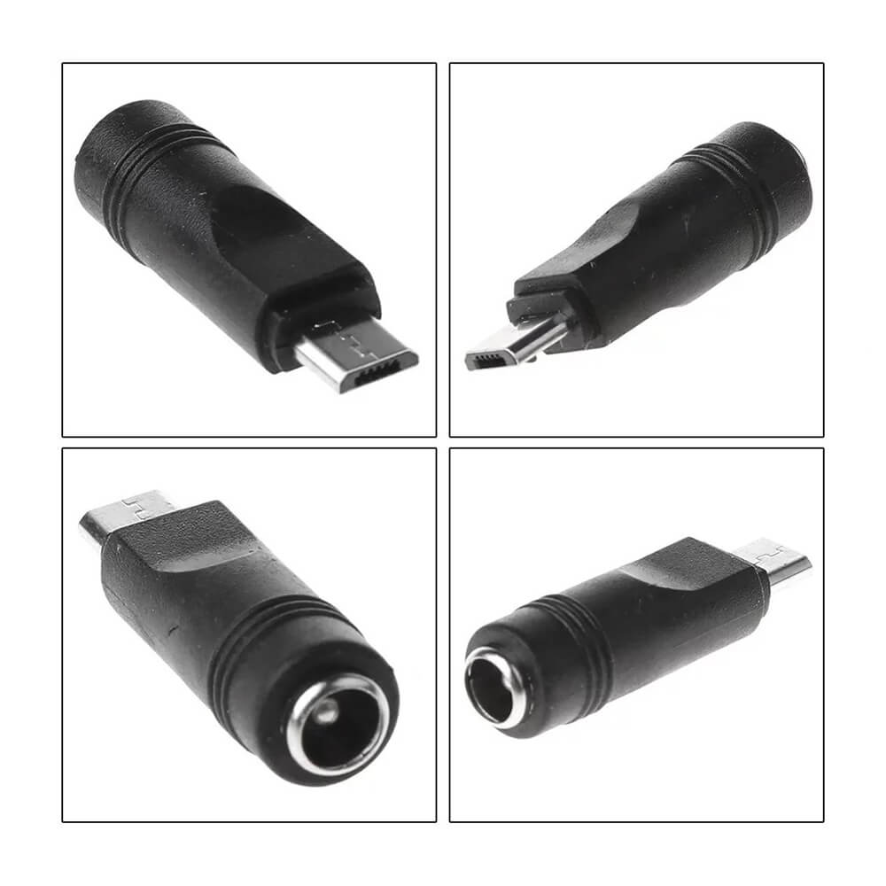 Koodmax - Micro Usb Erkek to DC 5.5*2.1mm Dişi Soket Çevirici - DC Güç Adaptörü Fişi Dönüştürücü - YAX4
