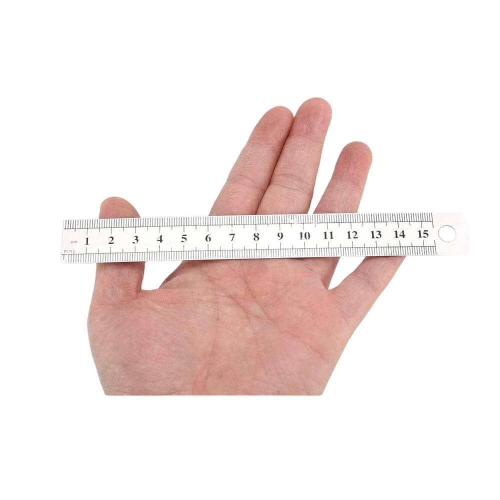 15cm - Çift Taraflı Paslanmaz Çelik Metal Cetvel