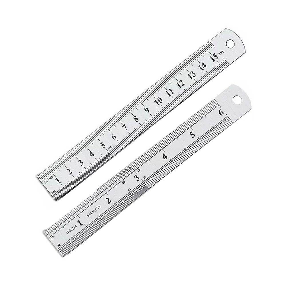 15cm - Çift Taraflı Paslanmaz Çelik Metal Cetvel