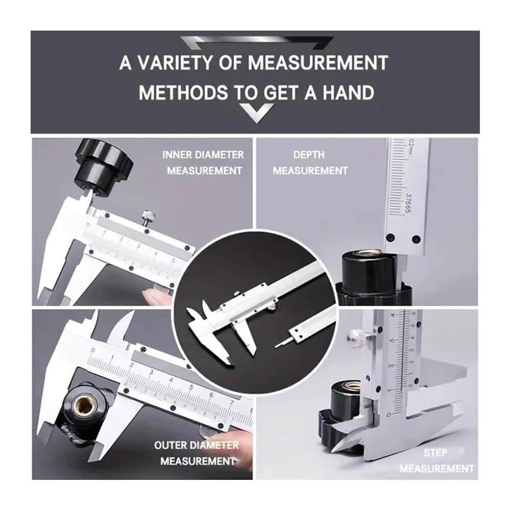 150mm / 0.02mm Paslanmaz Çelik Mekanik Kumpas - Sürgülü Manuel Kumpas