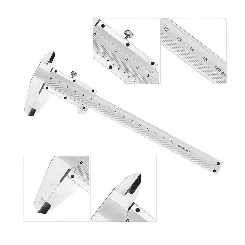 150mm / 0.02mm Paslanmaz Çelik Mekanik Kumpas - Sürgülü Manuel Kumpas