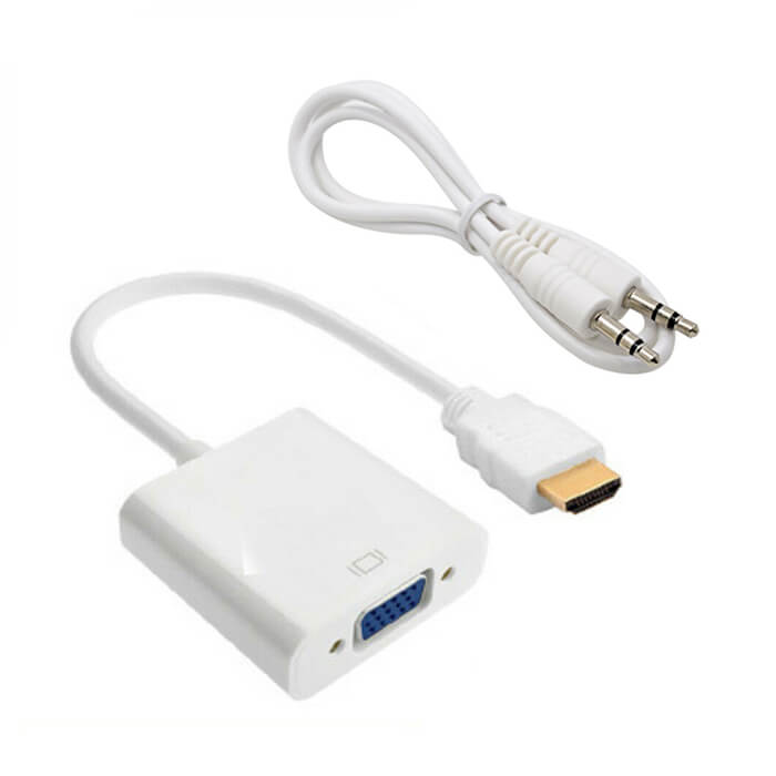 Hdmi to VGA Çevirici Kablo + Ses - Beyaz - hb %12